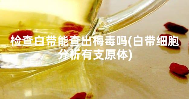 检查白带能查出梅毒吗(白带细胞分析有支原体)